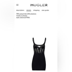 NWT Mugler H&M Corset-Style Mini Dress Black